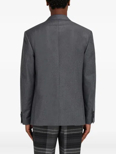 Ferragamo Two-button Single-breasted Blazer In Gray