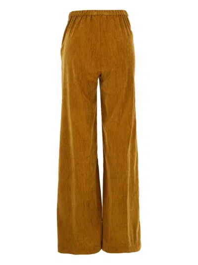 Forte Forte Double Velvet High Waist Pants In Brown