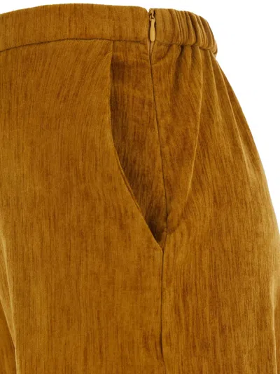 Forte Forte Double Velvet High Waist Pants In Brown