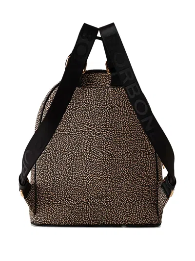 Borbonese Medium Abstract-print Backpack In Neutral