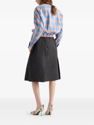 Prada Checked Poplin Shirt In Multi