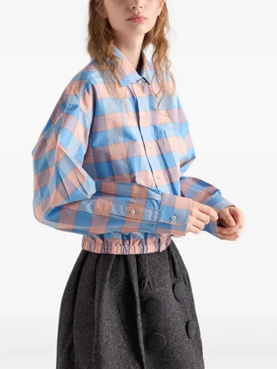 Prada Checked Poplin Shirt In Multi