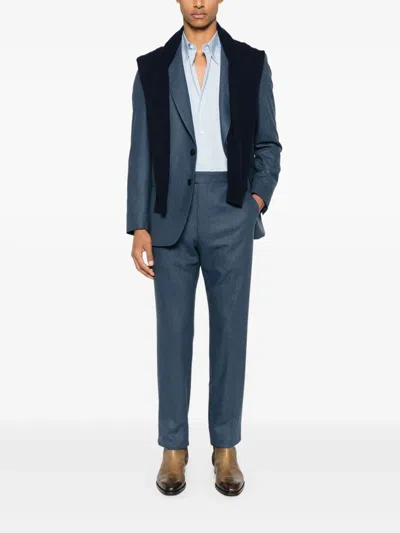 Fursac Wool Blazer In Blue