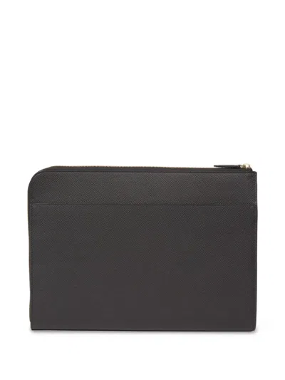 Smythson Zip Laptop Case In Black