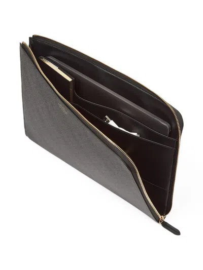 Smythson Zip Laptop Case In Black