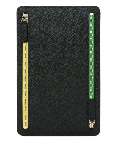 Smythson Panama Multi-zip Case In Black