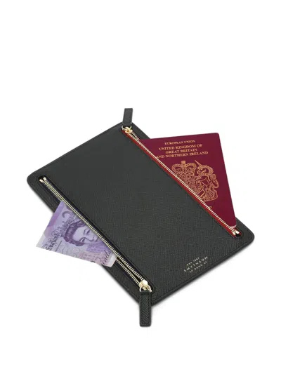 Smythson Panama Multi-zip Case In Black