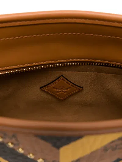 Mcm Studded Toni Top-zip Shopper In Mega Herringbone Visetos In Multi