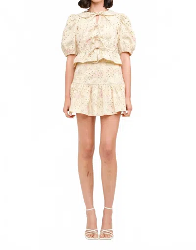 Sofie The Label Flower Print Skirt Set In Colorful In Neutral