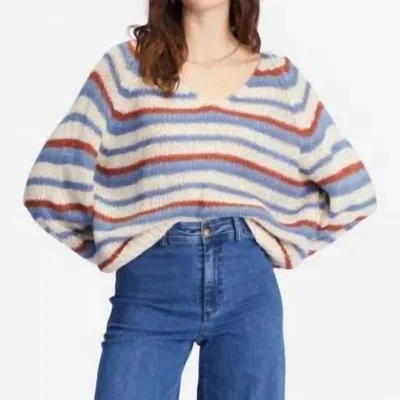 Billabong No Brainer V-neck Pullover Sweater In Multi In Gray