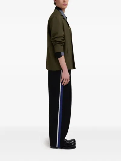 Marni Navy Cropped Drawstring Trousers In Black