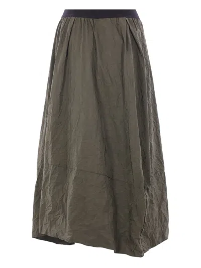 Maria Calderara Asymmetric-hem Midi Skirt In Gray