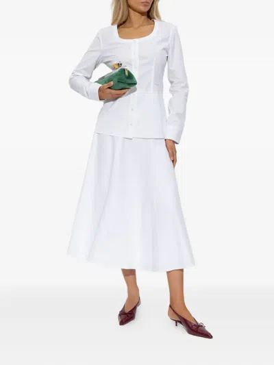 Jacquemus La Jupe Triangle Cotton-blend Midi Skirt In White