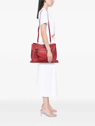 Pre-owned Gucci 2000-2015 Large Microssima Satchel In Red