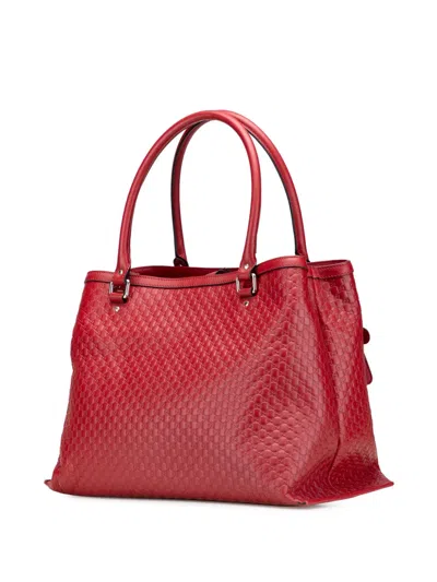 Pre-owned Gucci 2000-2015 Large Microssima Satchel In Red