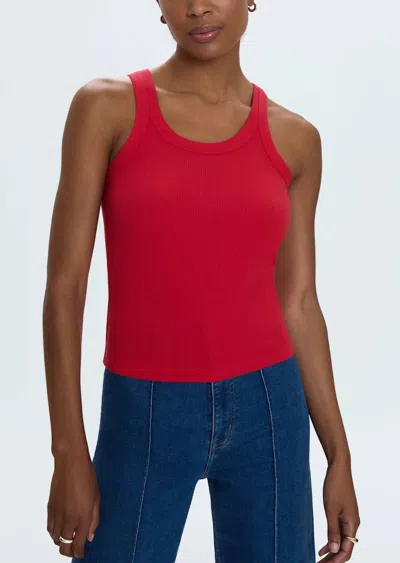 Pistola Christy Curved Hem Tank Top In Ruby In Red