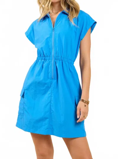 Sadie & Sage Back & Forth Zip Front Dress In Blue In Blue