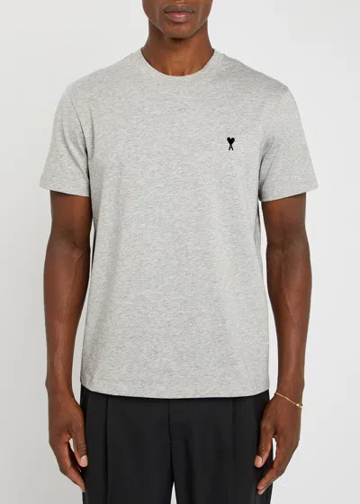 Ami Alexandre Mattiussi Ami Paris Men Ami De Coeur Cotton T-shirt In Gray