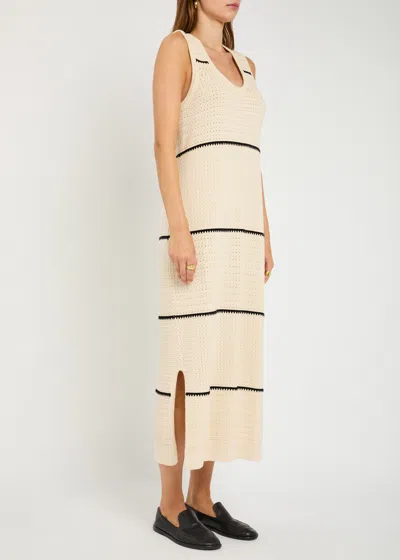 Varley Scott Scoop-neck Sleeveless Midi Dress In White