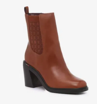 Franco Sarto Women's Paula Stacked Block Heel Bootie In Brown In Brown