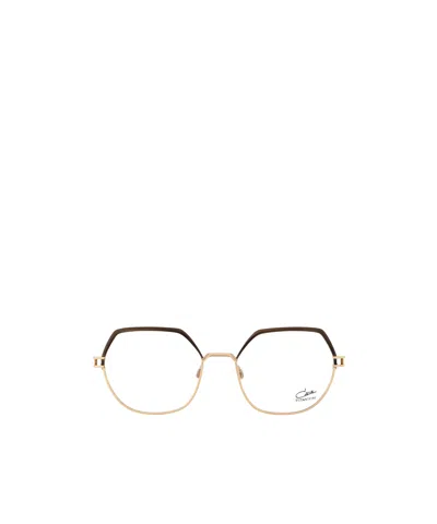 Cazal Perforated-detailing Oval-frame Glasses In Black