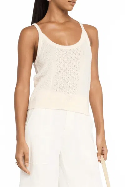 Atm Anthony Thomas Melillo Mixed Stitch Tank Top In Chalk In White