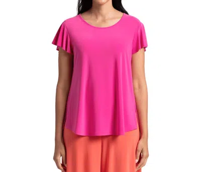 Sympli Flutter Top In Peony In Pink