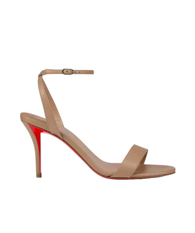 Christian Louboutin Womens Nude Loubigirl 100 Leather Heeled Sandals In Beige
