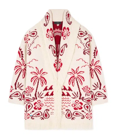 Alanui Embroidered Wool Blend Glimpse Of Eden Cardigan In Multi