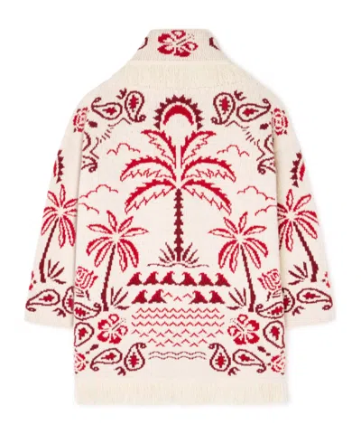 Alanui Embroidered Wool Blend Glimpse Of Eden Cardigan In Multi