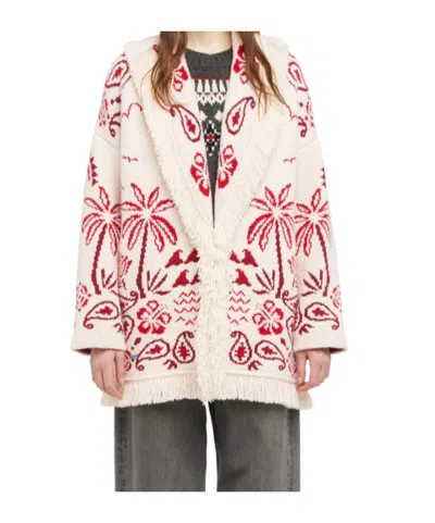 Alanui Embroidered Wool Blend Glimpse Of Eden Cardigan In Multi