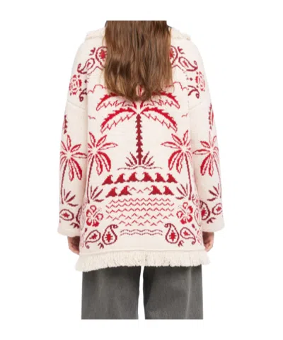 Alanui Embroidered Wool Blend Glimpse Of Eden Cardigan In Multi