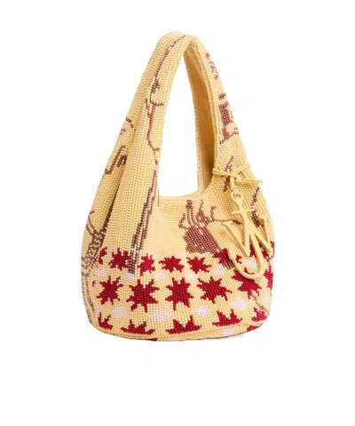 Jw Anderson Shoulder Bag With Beaded Design In Brown