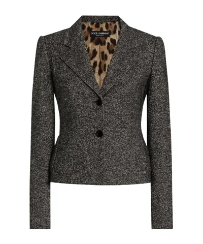 Dolce & Gabbana Jacket With Melange Effect Dolce E Gabbana In Green