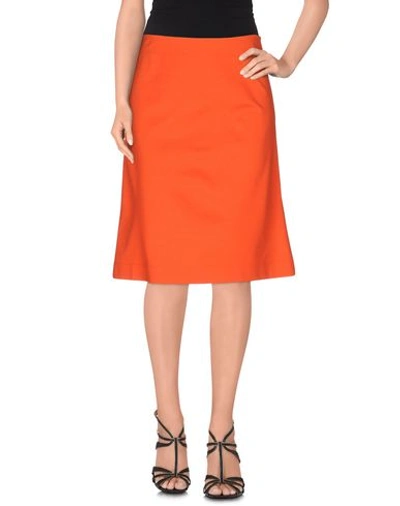 Jil Sander Knee Length Skirt In Orange