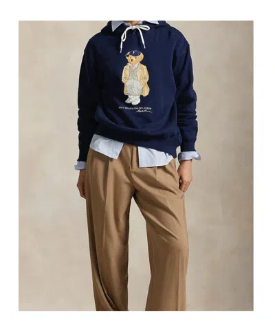 Polo Ralph Lauren Navy Blue Polo Bear Hoodie In Blue