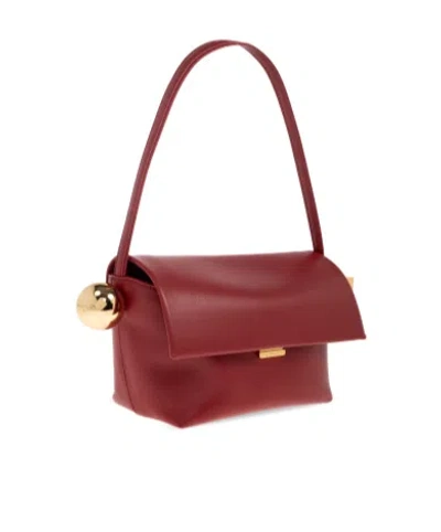 Jacquemus Spherical Embellishment Shoulder Bag With Top Handle In Red