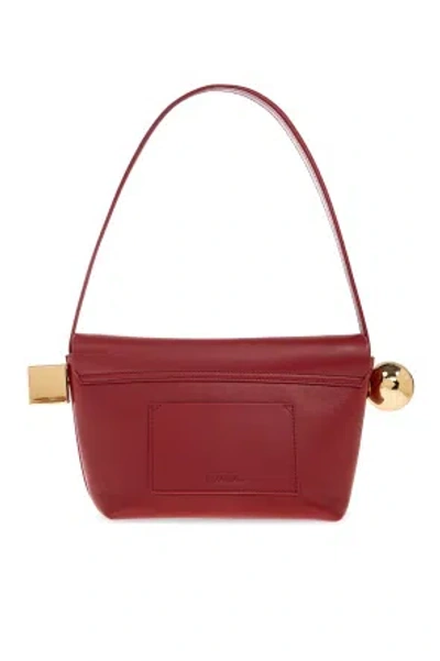 Jacquemus Spherical Embellishment Shoulder Bag With Top Handle In Red