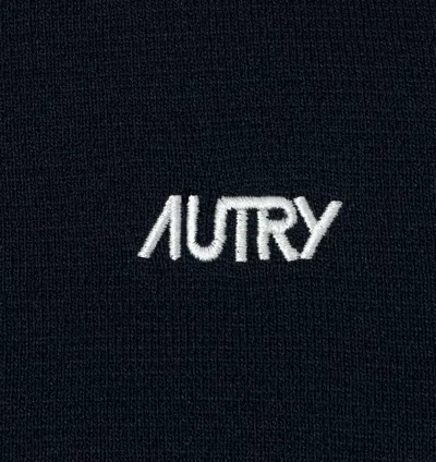Autry High Neck Zip-up Sweatshirt In Blue