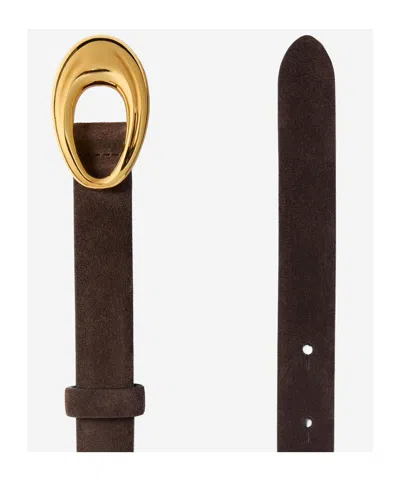 Khaite Olivia Oval-buckle Leather Belt In Black