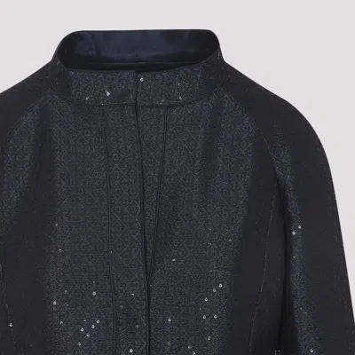 Giorgio Armani Sequin Jacquard Single-breasted Evening Jacket In Black
