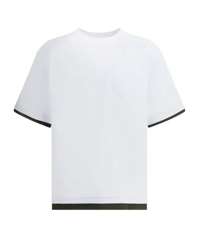 Sacai Pocket-trimmed Jersey T-shirt In White