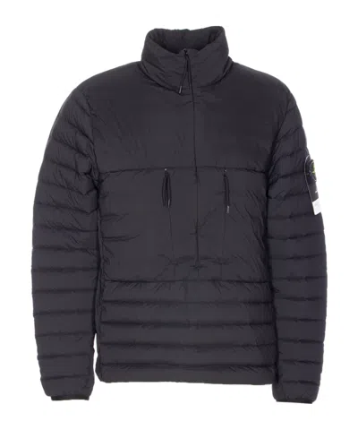 Stone Island Nylon Stretch Down Jacket In Black