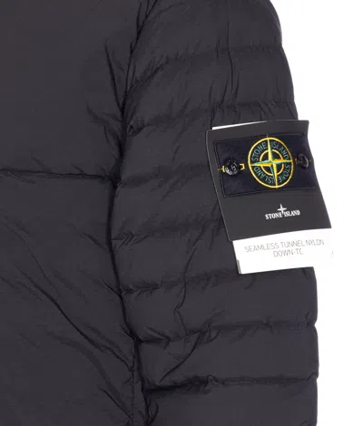 Stone Island Nylon Stretch Down Jacket In Black