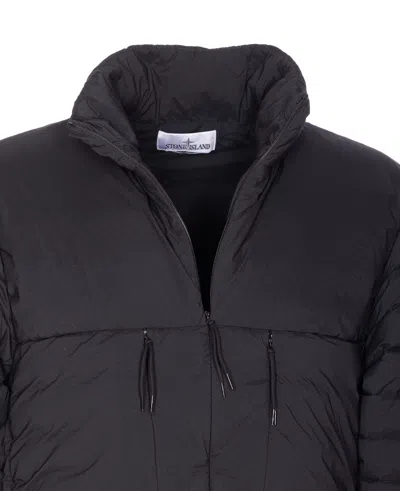 Stone Island Nylon Stretch Down Jacket In Black