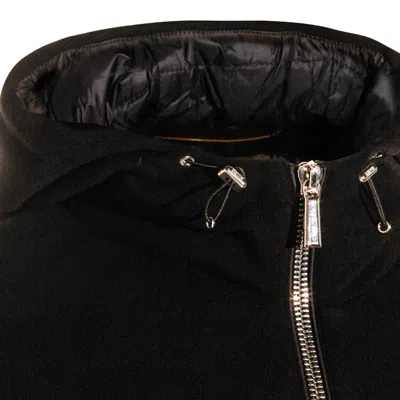 Moorer Navy Blue Wool Down Jacket In Black