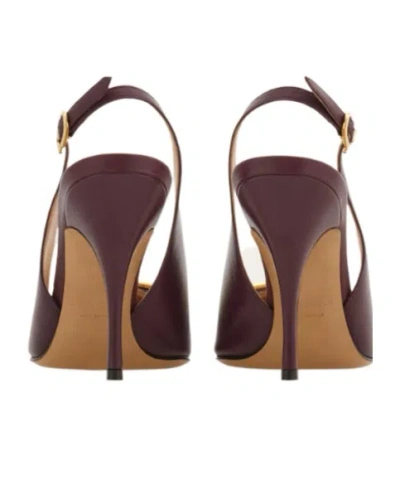 Ferragamo Women Sara 95 Leather Slingback Pumps In Animal Print