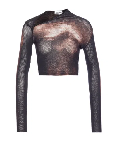Jean Paul Gaultier "body Dust" Print Top In Multi