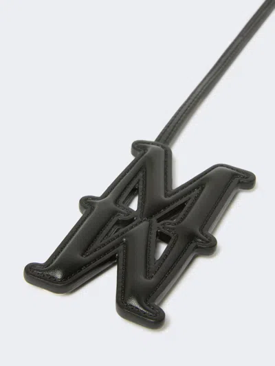 Max Mara Black Calf Leather Bos Taurus Keychain In Black