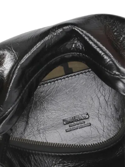 Uma Wang Textured Leather Shoulder Bag With Adjustable Strap In Black
